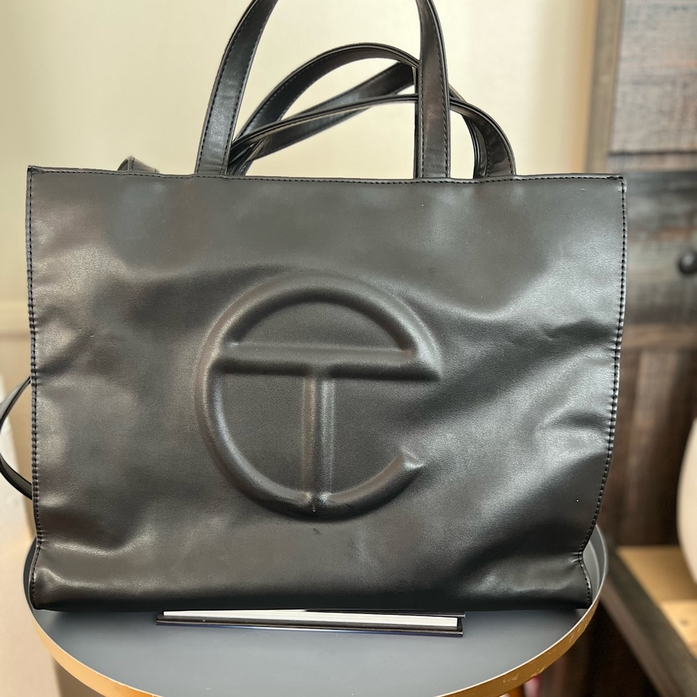 Telfar Medium black shopping bag- used